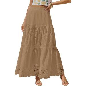 Flowy Long Bohemian Maxi Skirt for Women - Trendy Ruffle Tiered Design